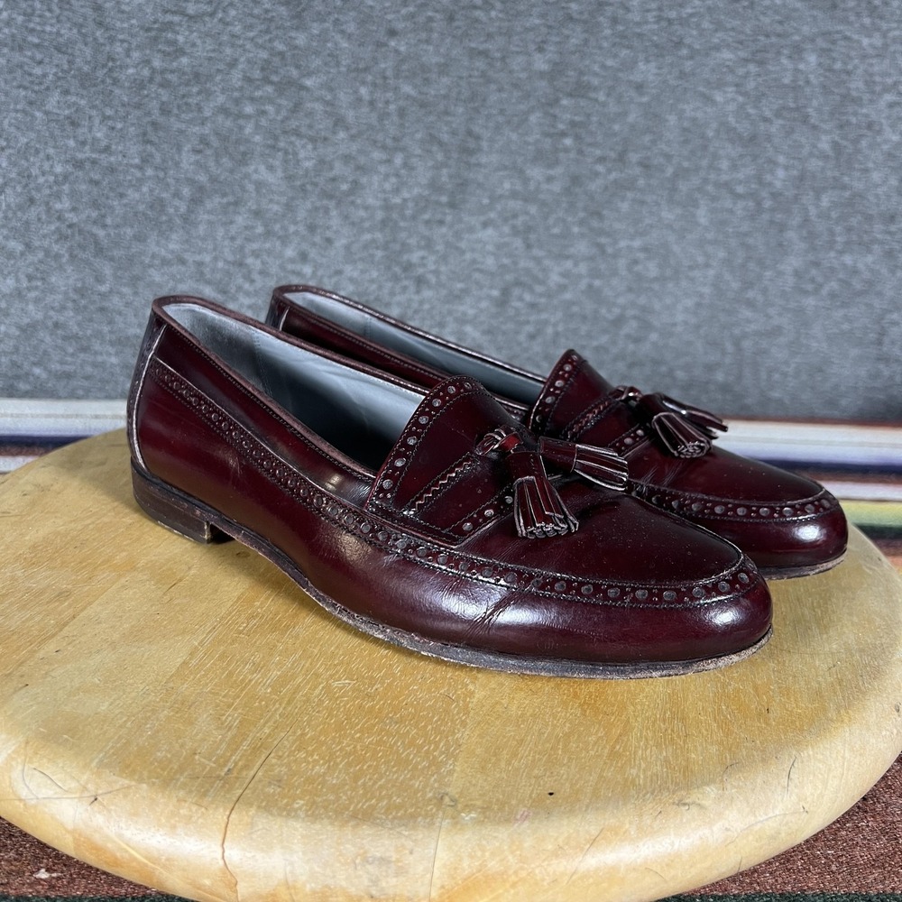 Bally Dress Shoes Mens Size‎ 8.5 Brown Tassel Loafer Brogue Leather Made Italy